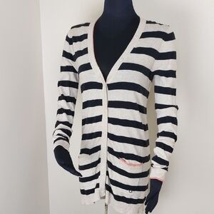 Volcom V.Co Loves Organic Cotton Black Stripe Cardigan Small